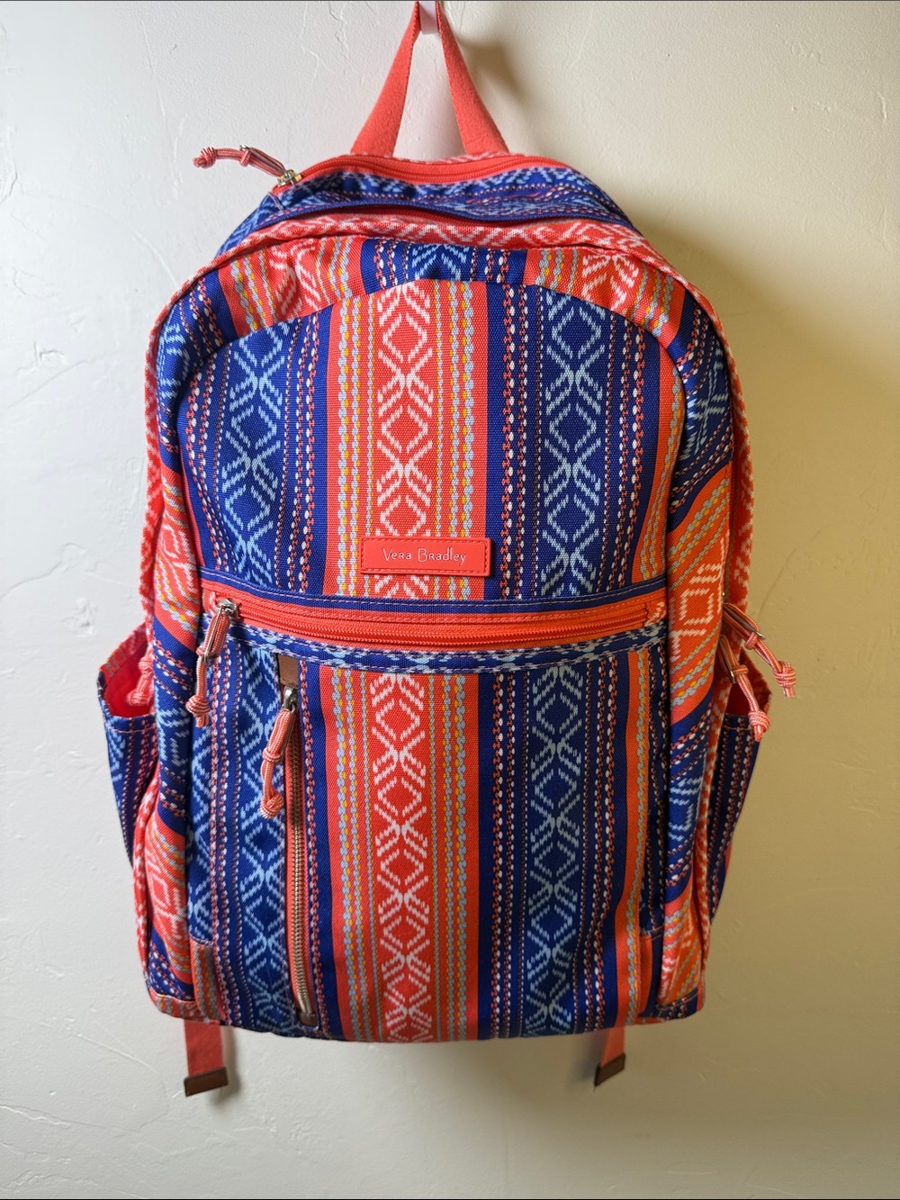 Vera Bradley Lighten up Navy and Coral Backpack. New without tags